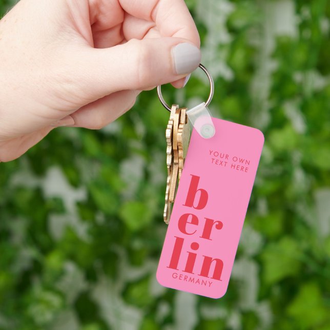 Berlin Germany typography pink red Key Ring (Creator Uploaded)