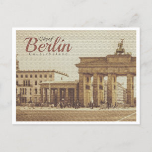 BERLIN GERMANY VINTAGE - BRANDENBURG GATE POSTCARD
