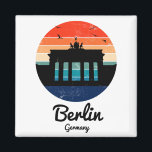 Berlin Germany Vintage Sunset  Magnet<br><div class="desc">Beautiful Berlin germany vintage sunset artwork showing the famous Brandenburg Gate (Brandenburger Tor) on a colourful sunset background. This design can be customised to your personal needs. Great gift idea and souvenir.</div>