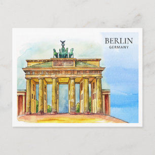 Berlin Germany Watercolor Postcard Travel Souven