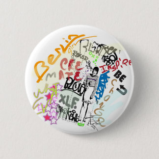 Berlin Graffiti Girl 6 Cm Round Badge