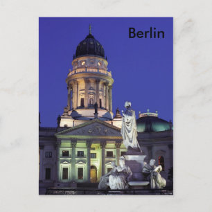 Berlin in night lights postcard