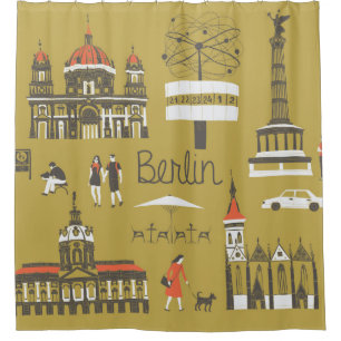 Berlin landmarks and monuments shower curtain