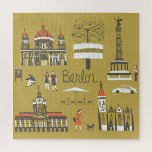 Berlin Landmarks, Monumental Illustration. Jigsaw Puzzle