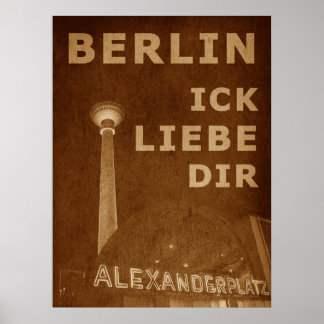 BERLIN LIEBE - orange Poster