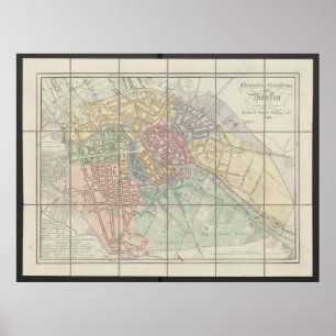 Berlin Map, Neuester Grundriss, Germany Plan Poster