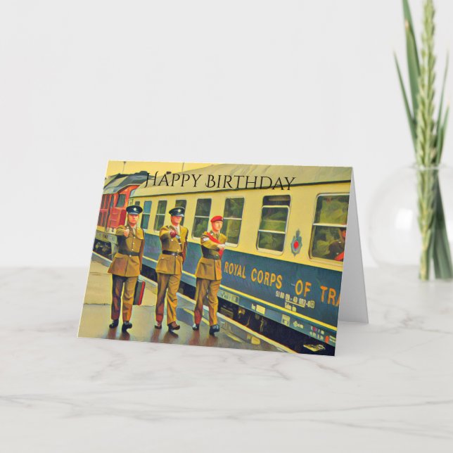 Berlin Military Train Birthday Card (Front)