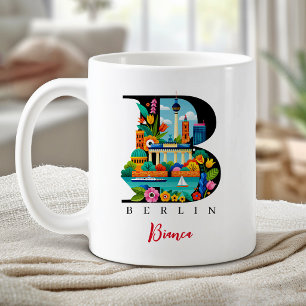 Berlin Monogram Letter B Personalised Gift Coffee Mug