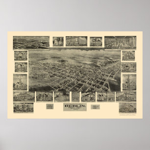 Berlin, PA Panoramic Map - 1905 Poster