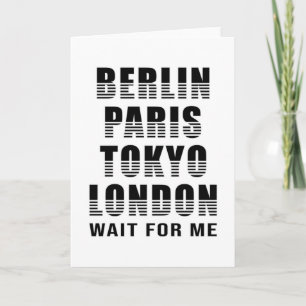 Berlin Paris Tokyo London Cities City Funny Gift Card
