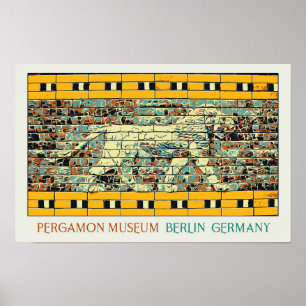 Berlin Pergamon Museum illustration Germany Postca Poster