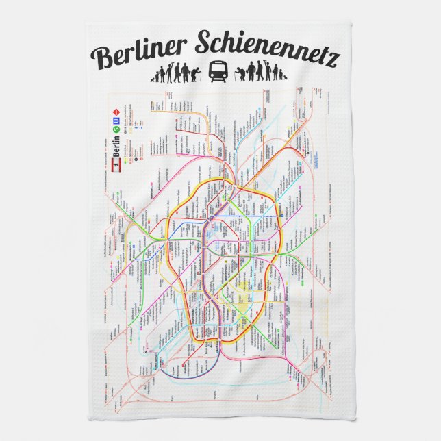 " BERLIN Rail network dishcloth ... " Tea Towel (Vertical)