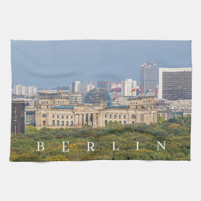 Berlin Reichstag aerial view tea towel (Horizontal)