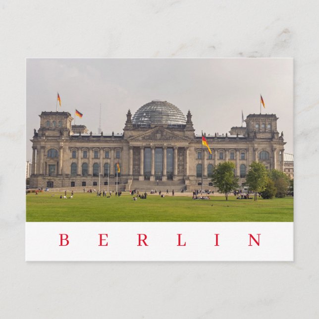 Berlin Reichstag front view postcard (Front)
