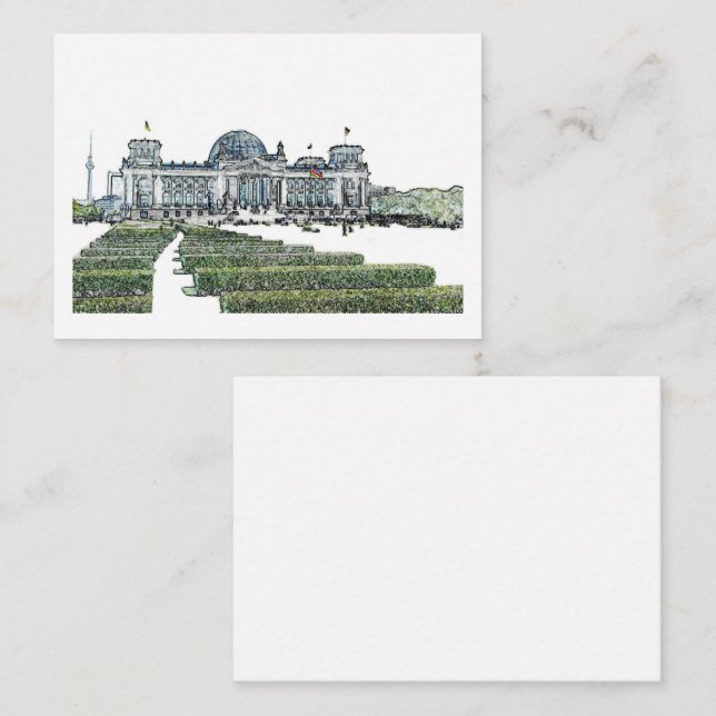 Berlin Reichstag German Parliament Sketch Enclosure Card (Front/Back)