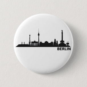 Berlin Skyline 6 Cm Round Badge