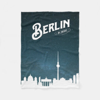Berlin skyline by night, Berlin, Germany Fleece Blanket