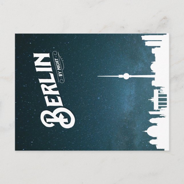 Berlin skyline by night, Berlin Germany - Postcard (Front)