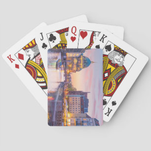 Berlin Skyline Cathedral Spree River at Sunset Playing Cards