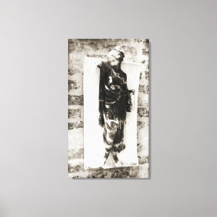 Berlin Statue Black + White Canvas Print