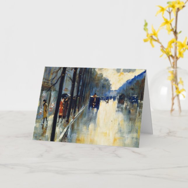 Berlin Street in Late Fall, Card (Yellow Flower)