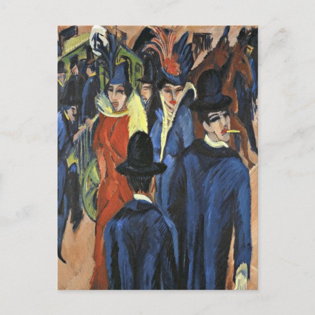 Berlin Street Scene - Ernst Ludwig Kirchner Postcard (Front)