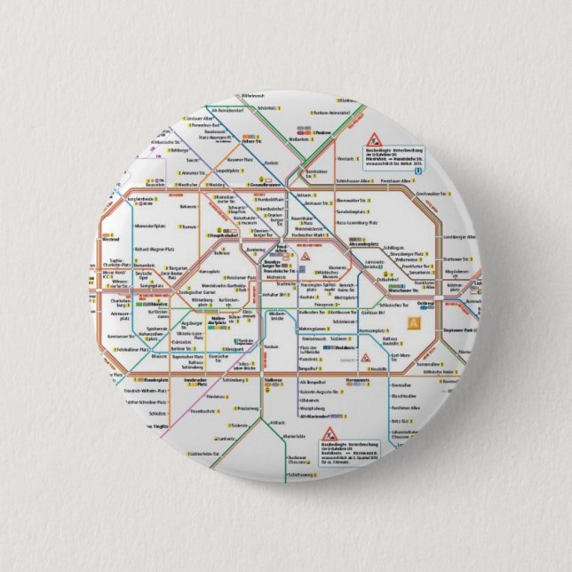 Berlin subway 6 cm round badge (Front)