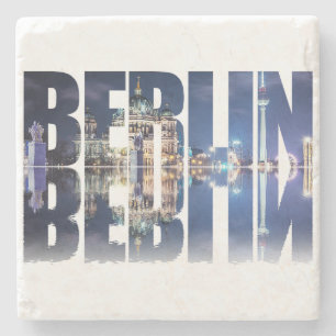 Berlin text souvenir stone coaster