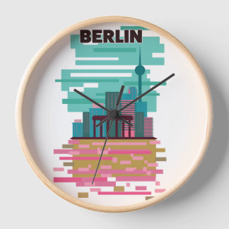 Berlin Travel poster Clock