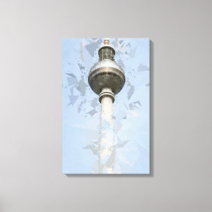 Berlin TV Tower Abstract Germany Travel Art Canvas Print