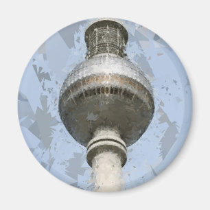 Berlin TV Tower Abstract Germany Travel Art Magnet