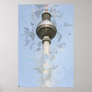 Berlin TV Tower Abstract Germany Travel Art Poster