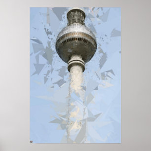 Berlin TV Tower Abstract Germany Travel Art Poster