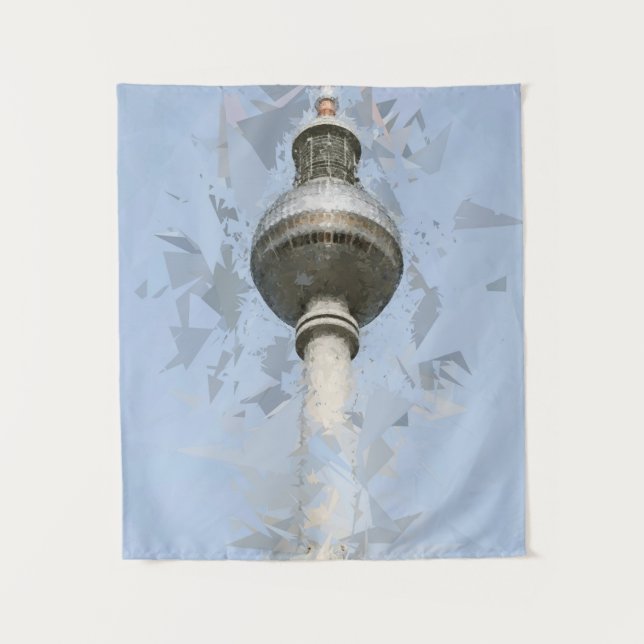 Berlin TV Tower Abstract Germany Travel Art Tapestry (Front)