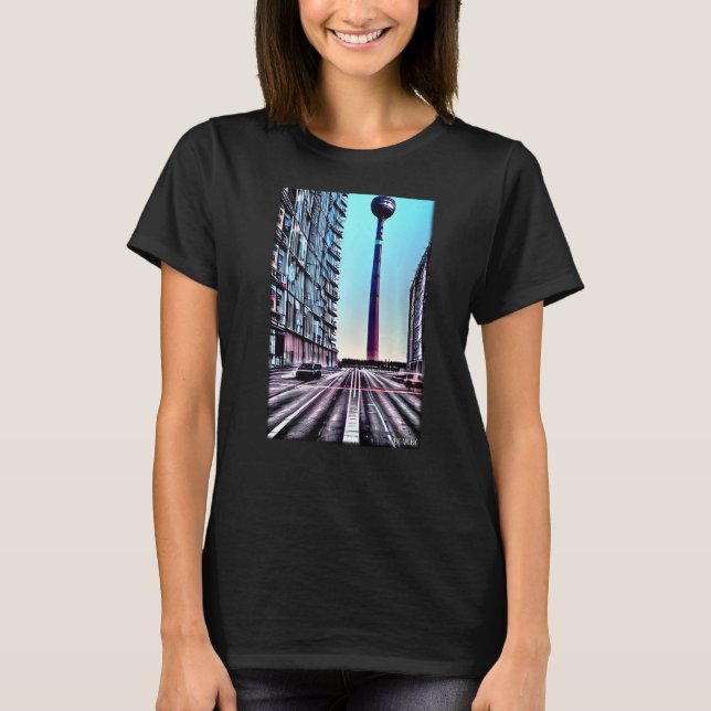 Berlin TV Tower Berlin City Street Sight Landmark  T-Shirt (Front)
