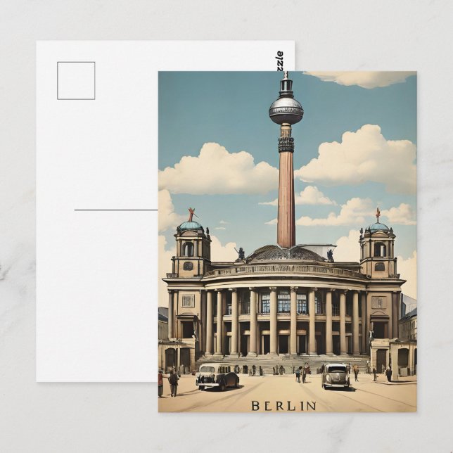Berlin vintage poster postcard (Front/Back)
