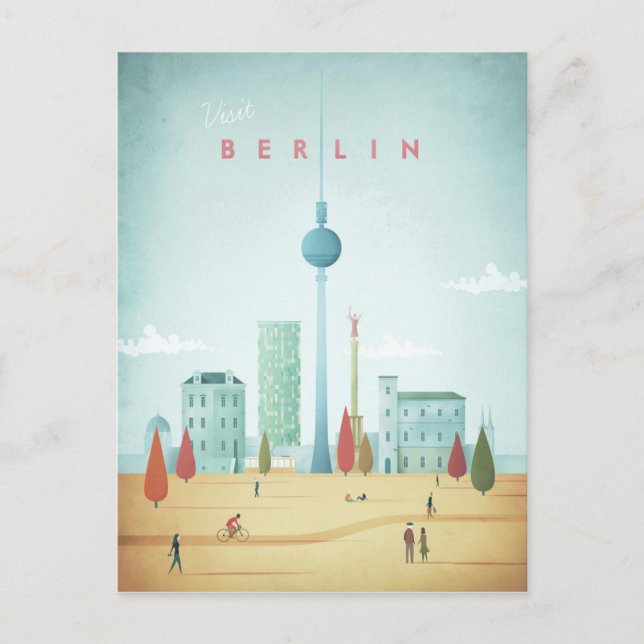 Berlin Vintage Travel Poster - Art Postcard (Front)