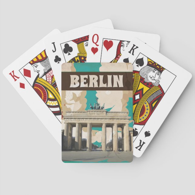 Berlin Vintage Travel Poster Playing Cards (Back)