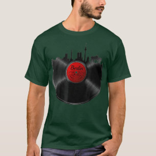 Berlin Vinyl DJ Techno Music  Retro Old School T-Shirt