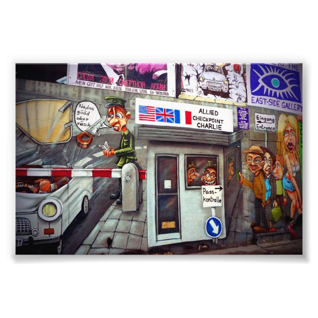 Berlin Wall Graffiti Artwork Street Art Germany Photo Print (Front)
