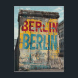 Berlin Wall Vintage Postcard<br><div class="desc">Step back in time with our vintage art design, capturing the essence of the historic Berlin Wall. This evocative piece brings to life the memories of a divided city, showcasing the remnants of the wall with a timeless touch. Picture yourself in the midst of history, where East and West converged,...</div>