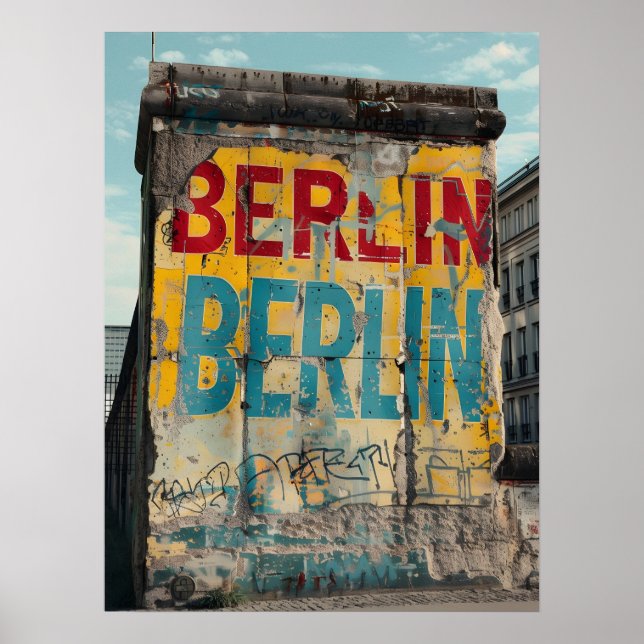 Berlin Wall Vintage Poster (Front)