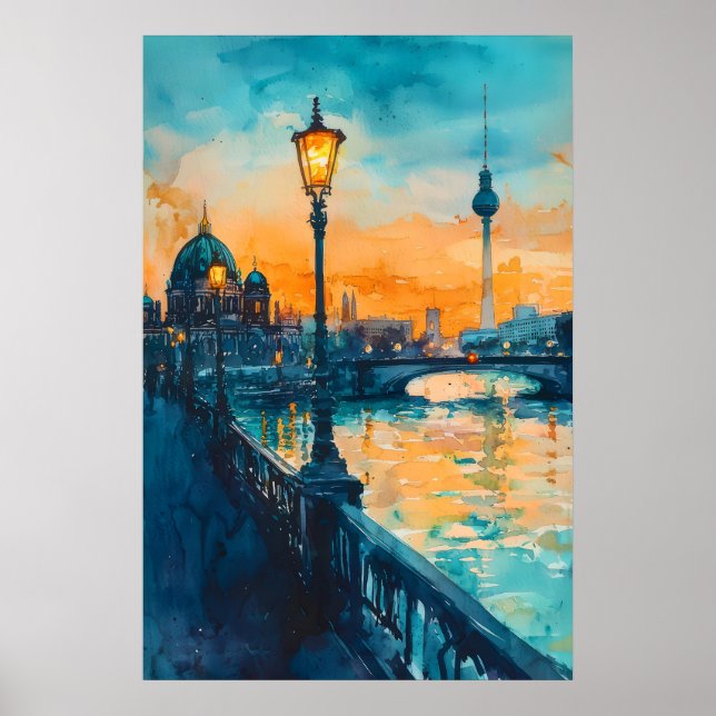 Berlin Watercolor 4 Poster (Front)