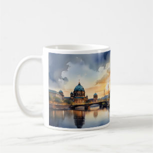 Berlin watercolor art coffee mug