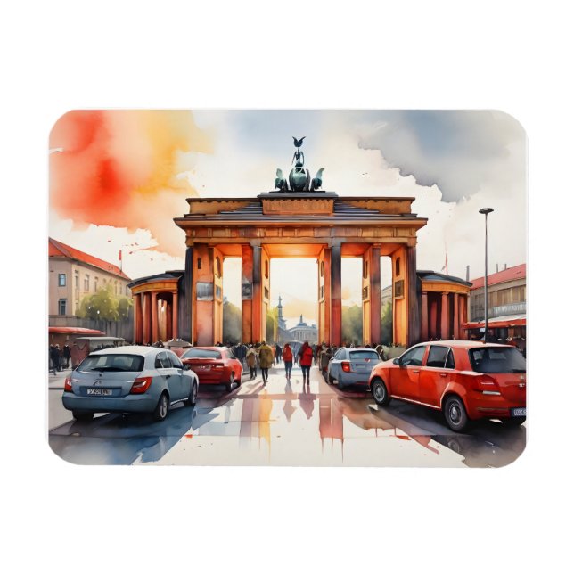 Berlin watercolor art magnet (Horizontal)