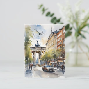 Berlin watercolor art postcard