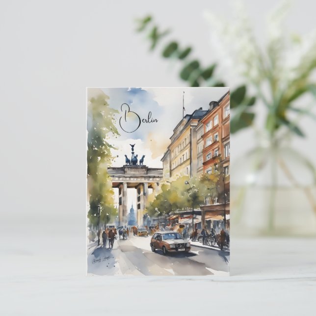 Berlin watercolor art postcard (Standing Front)