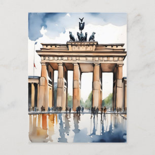 Berlin watercolor art postcard