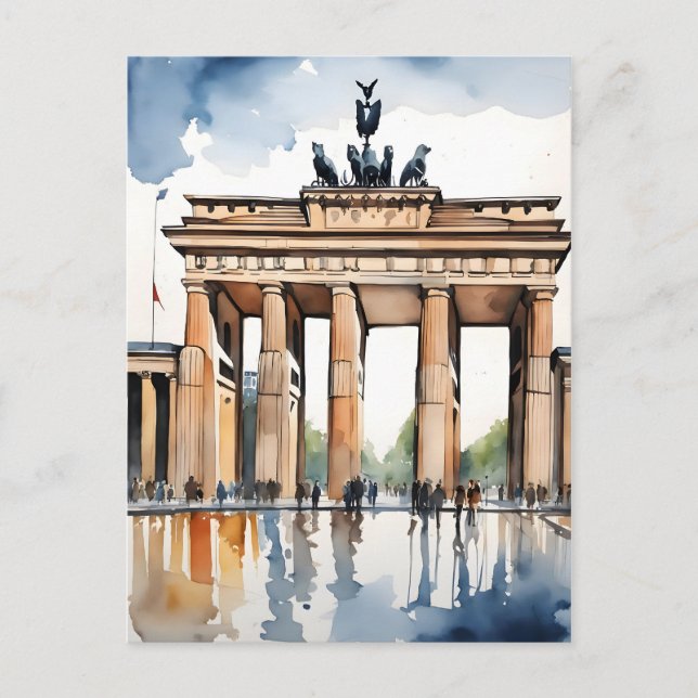Berlin watercolor art postcard (Front)