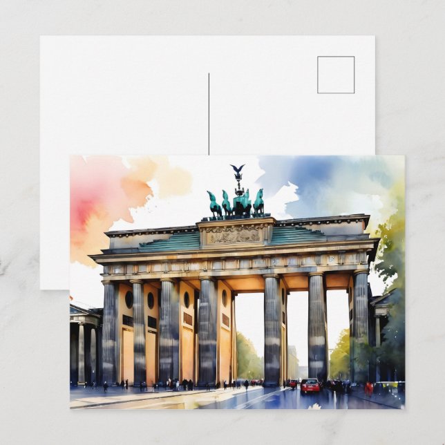 Berlin watercolor art postcard (Front/Back)